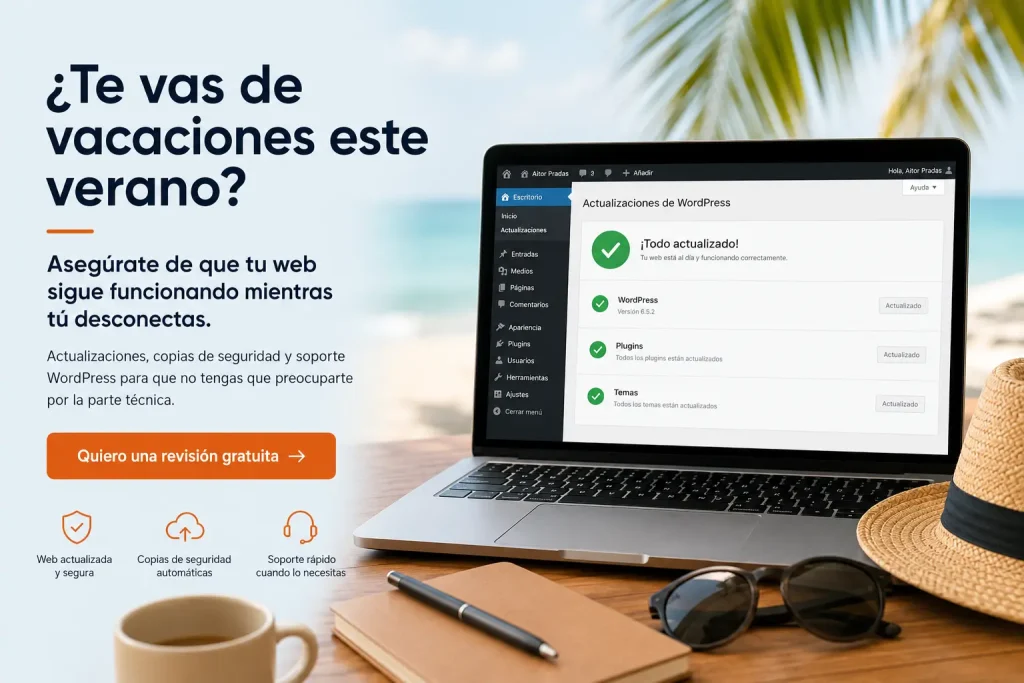 Mantenimiento WordPress para empresas durante las vacaciones de verano.